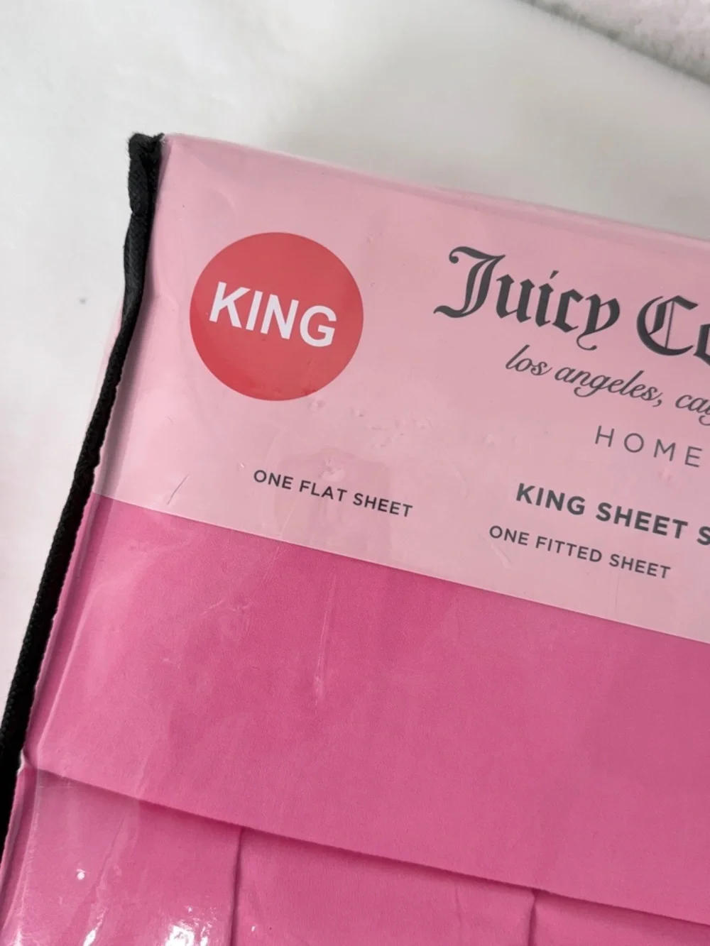Juicy Couture Home King Sheet Set Bright Pink 6 Piece Bedding Set Flat Fitted